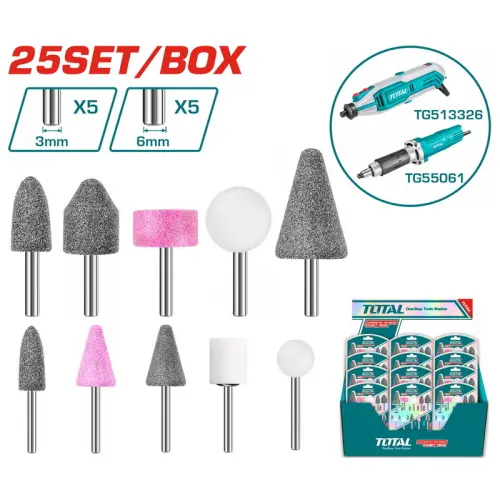 طقم أدوات دريل وميني دريل نحت وصنفرة توتال 10 قطع